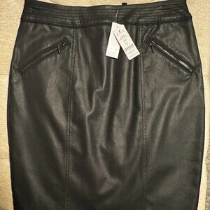 COATED BLACK PENCIL SKIRT NWT